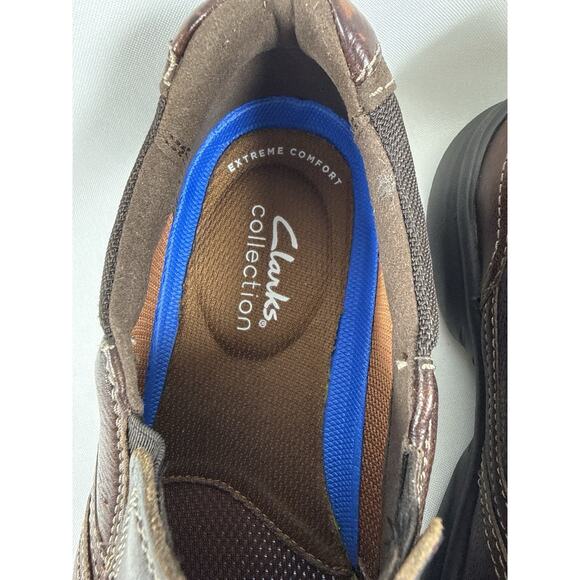 Clarks Collection Men\'s Brown Slip On Comfort Loafers Leather Size 8M